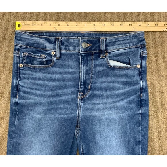 American Eagle Jeans Womens 8 Skinny Kick Bootcut Whiskered Next Stretch Denim - Picture 4 of 11